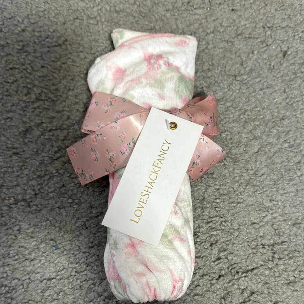 Floral Pink and Green Towel Head Wrap